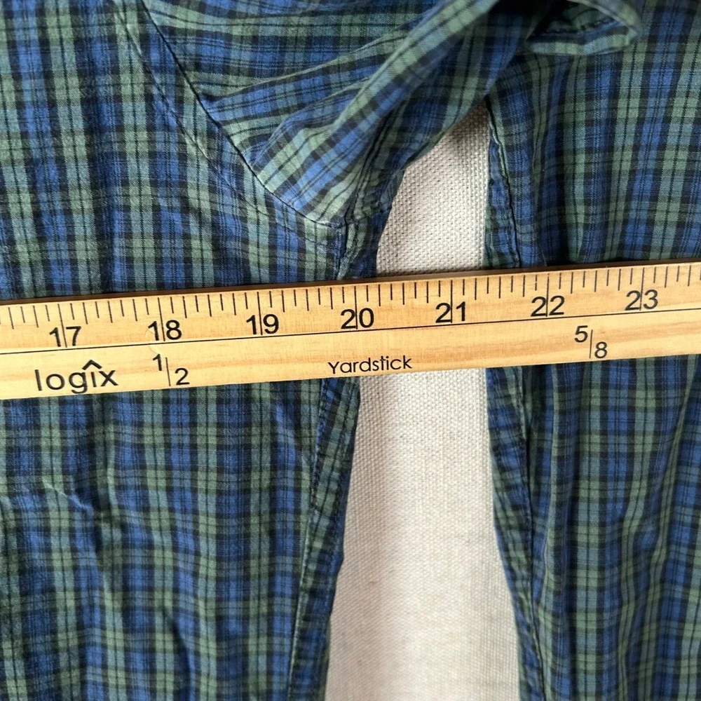 J.Crew Mens MT Secret Wash Stretch Organic Cotton Plaid Button Down Shirt‎ Green